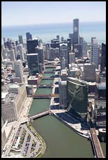 Downtown Chicago and the river