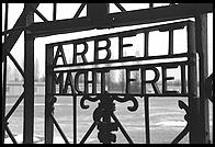 Arbeit Macht Frei.  Gate to Dachau Concentration Camp, just outside Munich, Germany