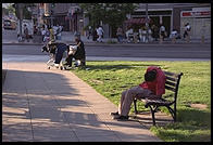 Homeless folks in the heart of the NW Washington, D.C. business district., just a few blocks from the White House.