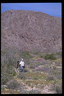 Photographer working in the Colorado Desert.  Joshua Tree National Park