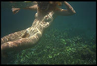 Nude snorkeling, officially prohibited in St. Lucia.