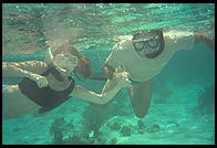 Couple Snorkeling.  Caribbean.