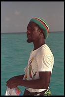 Boatside vendor.  Caribbean.