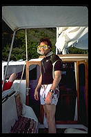 Preparing to do a little snorkeling off the coast of St. Lucia