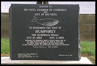 Humphrey the Whale sign.  Rio Vista, California
