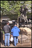 Pony Express Statue. Old Town.  Sacramento, California.