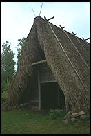 Old straw-covered house in Gotland, near Viklau
