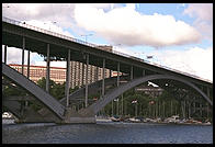 Bridge, view from the steamboat Prins Carl Philip in Stockholm's harbor