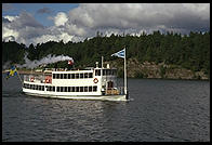 The steamboat Drottningholm, view from the steamboat Prins Carl Philip outside Stockholm
