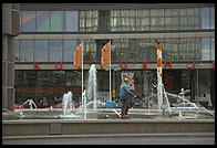 A fountain in Stockholm near the central T station
