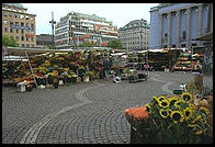 A fruit and flower market in central Stockholm