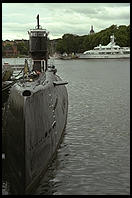 Russian submarine (museum) on Djurgarden, next to Vasamuseet.  Stockholm, Sweden
