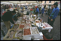 The open-air market in the Campo de Fiori (Rome)