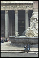 The fountain in Piazza della Rotunda, in front of Rome's Pantheon