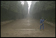 Worker in Florence's Boboli Gardens