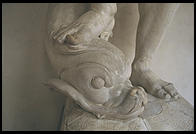 Stepping on a fish's head is one way to dominate Nature (inside Florence's Bargello)