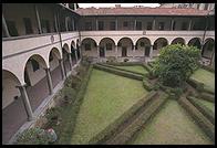 The cloister garden inside Florence's San Lorenzo