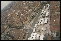 View of Verona's Piazza Erbe from the Torre dei Lamberti