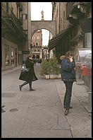 Making a call from near Verona's Piazza Erbe