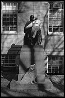 Alex and Eve at the John Harvard Statue. 1998.