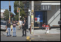 Gap store at the corner of Haight and Ashbury streets in San Francisco, California.  Sic transit gloria hippie.