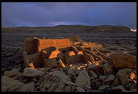 Sunset.  Chaco Canyon, New Mexico