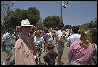 Susan in line to get into the San Diego Zoo on Memorial Day.