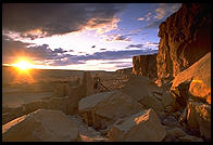 Sunset.  Chaco Canyon, New Mexico