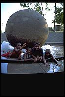 Kids in a fountain.  Downtown Philadelphia.