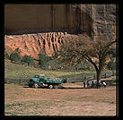 Canyon de Chelly (northeast Arizona).  The only legal way to see most of the canyon is with a Navajo guide.  Here is a typical group of tourists on a truck-based tour of the canyon.