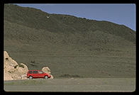 My rented minivan.  By the shores of Pyramid Lake, NE of Reno, Nevada.
