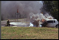Burning car.  New Jersey 1995.