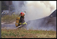 Burning car.  New Jersey 1995.
