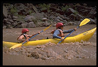 Eve Andersson kayaking with Tom Huntington. Grand Canyon