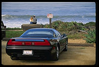 Yuppie car; yuppie love. California Coast, south of Hearst Castle.