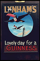 Guiness Sign outside a pub in Laragh.  South of Dublin, Ireland.