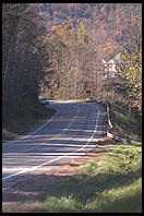 Hardwick, Vermont.  Favorite spot for running fitness author Jim Fixx, who died of a heart attack while running around this curve, just east of the Village Motel on US 15.