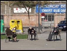 Digital photo titled barceloneta-chatting-in-main-square