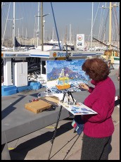 Digital photo titled painter-and-barcelona-yacht-harbor