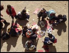 Digital photo titled parc-guell-kids-cutting-paper