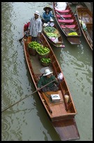 Digital photo titled floating-market-rowing-under-bridge