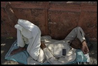 Digital photo titled sleeping-on-jaipur-sidewalk