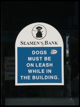 Digital photo titled seamens-bank-dog-sign