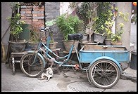 Tricycle outside Antique Market.  Beijing
