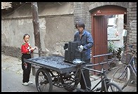Coal delivery. Hutong.  Beijing
