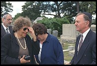 Regina and Marge at Nick Gittes's funeral.  Pride of Boston cemetery.  Woburn, Massachusetts