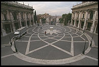 Piazza del Campidoglio, at the top of the Roman Capitol, designed by Michelangelo.