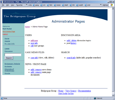 admin screenshot