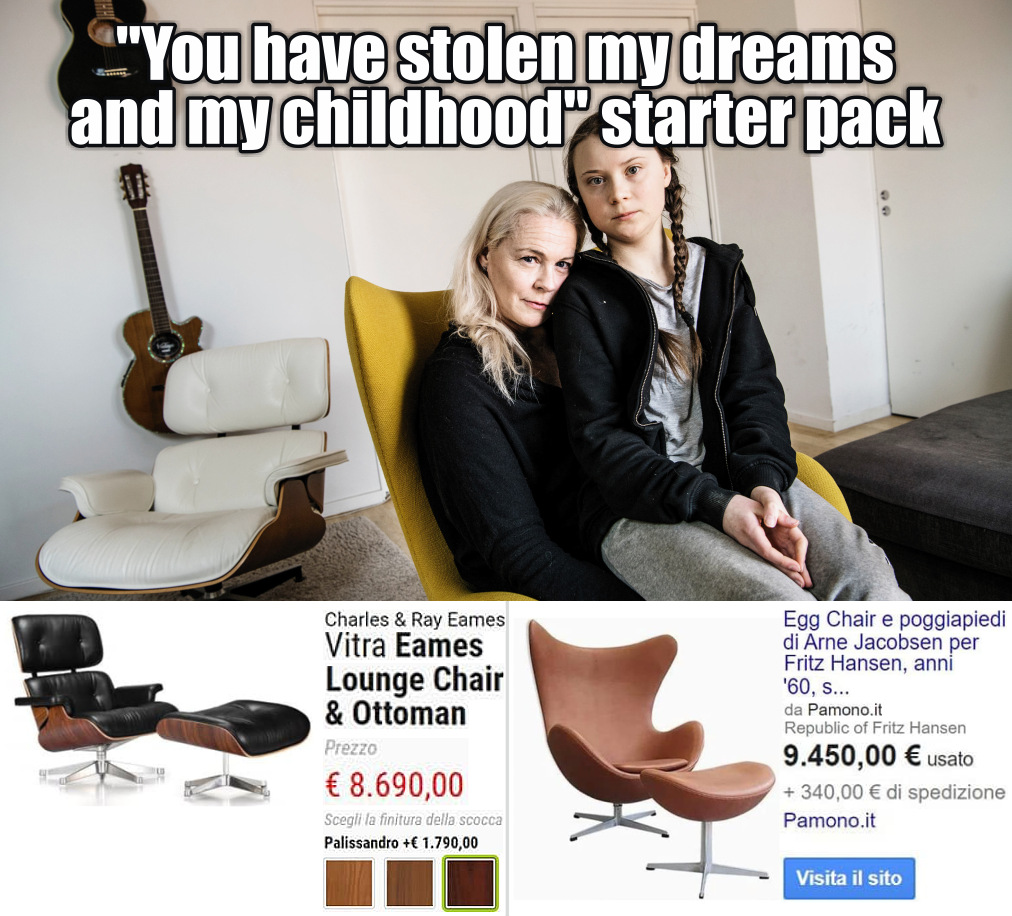 Image result for greta thunberg expensive house furniture