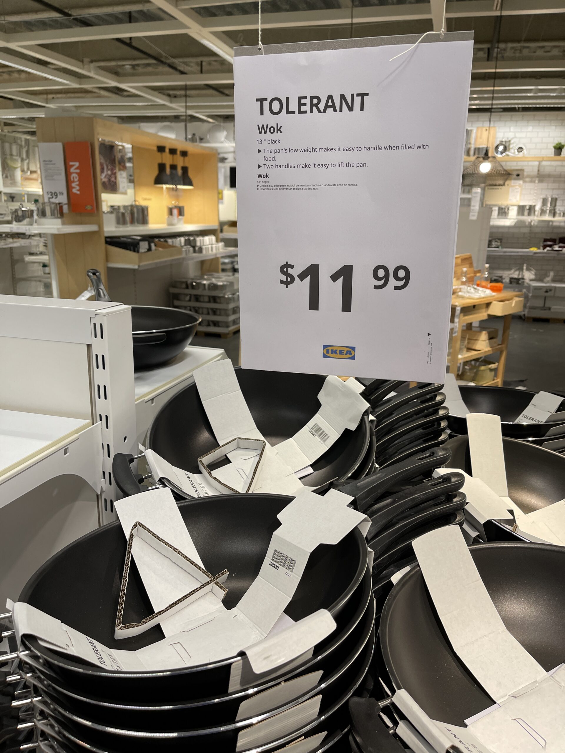 HEMLAGAD Wok with lid, black - IKEA